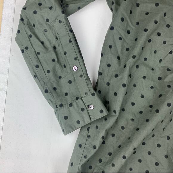 Sundance size medium Green polka dot Tunic Curved Hemline relaxed casual - Picture 6 of 10